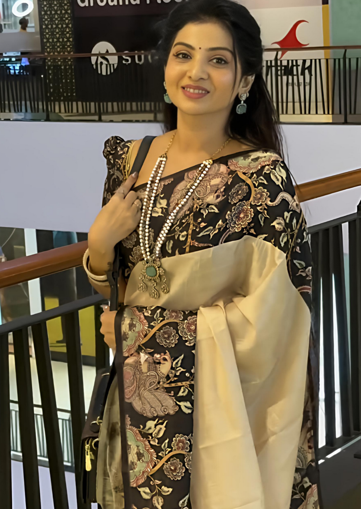 Handloom Tussar Silk Gajraj Chitrakala Digital Print Saree